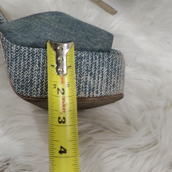 Sam Edelman Kori  Blue Denim  Platform Heel with Peep-Toe  Size 7.5 - Picture 16 of 16